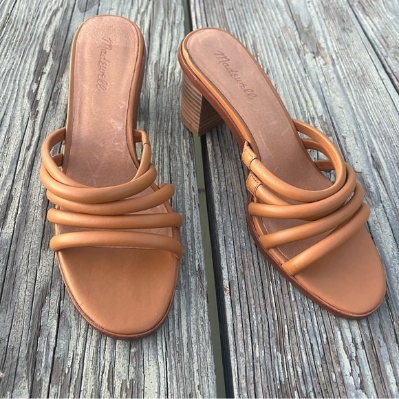 Madewell The Addie High Heels Leather Mule Slip On Sandals - Picture 6 of 9